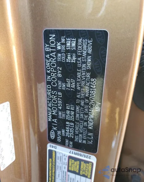 2017 Kia Sportage Lx from USA, damaged, VIN KNDPM3AC2H7081468